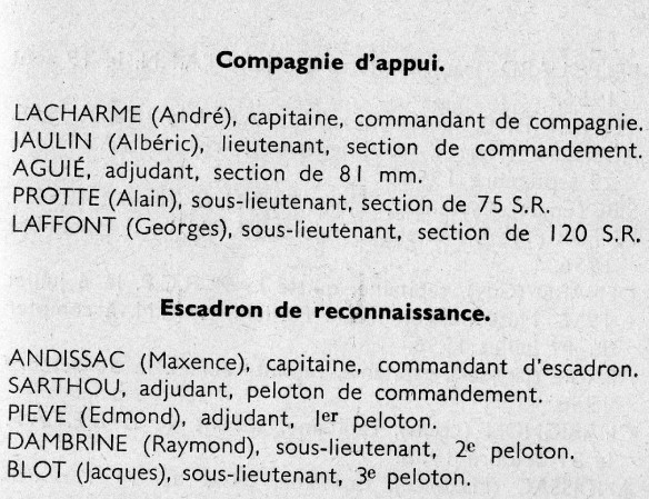 " Ordre bataille du 9° RCP à sa création "  
