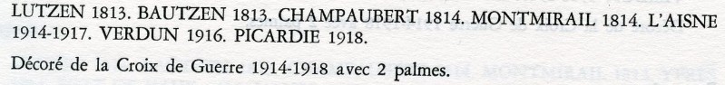  inscriptions au Drapeau " Le 144° R.I. s' est illustré sous le I° Empire et pendant la Grande Guerre de 1914-1918 "